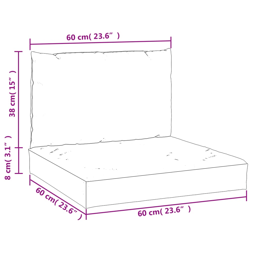 Cuscini per Pallet 2 pz Blu in Tessuto Oxford | homemem39