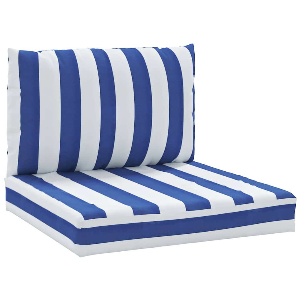 Cuscini per Pallet 2 pz Strisce Blu e Bianche Tessuto Oxford | homemem39