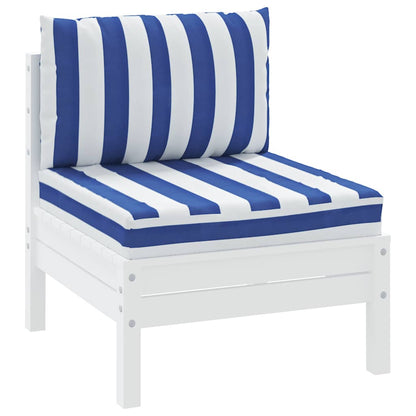Cuscini per Pallet 2 pz Strisce Blu e Bianche Tessuto Oxford | homemem39