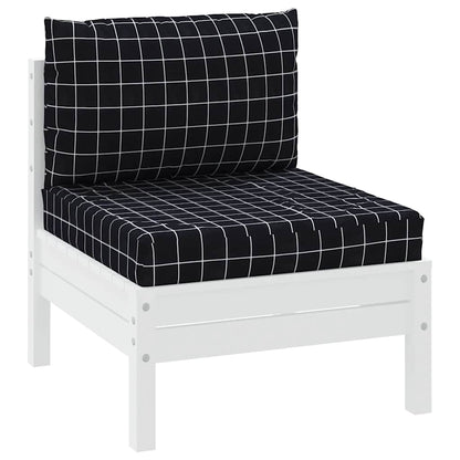 Cuscini per Pallet 2 pz Motivo a Quadri Nero in Tessuto Oxford | homemem39