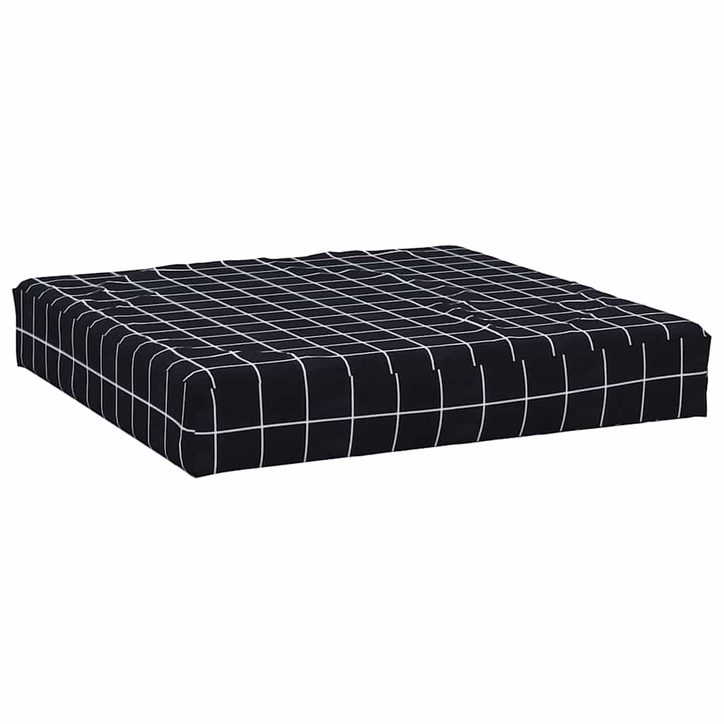 Cuscini per Pallet 2 pz Motivo a Quadri Nero in Tessuto Oxford | homemem39
