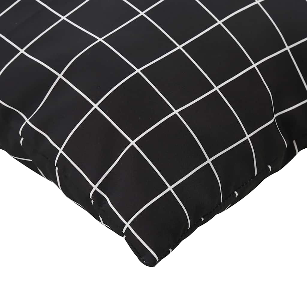 Cuscini per Pallet 2 pz Motivo a Quadri Nero in Tessuto Oxford | homemem39