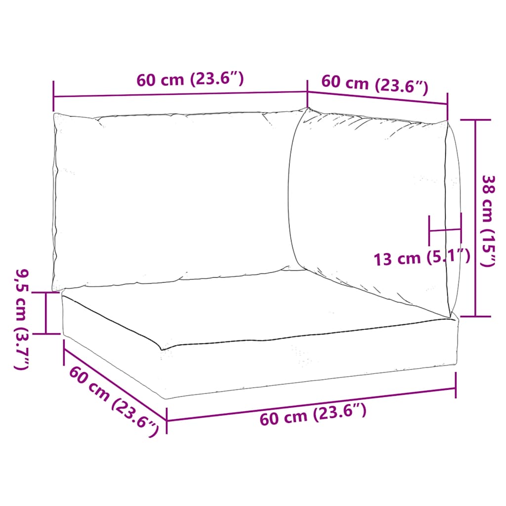 Cuscini per Pallet 3 pz Bianco Crema in Tessuto Oxford - homemem39