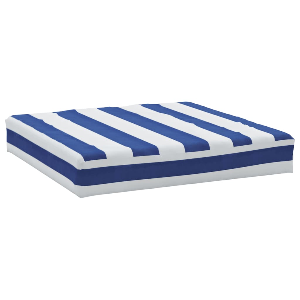 Cuscino Pallet Strisce Bianche e Blu 60x60x8 cm Tessuto Oxford | homemem39