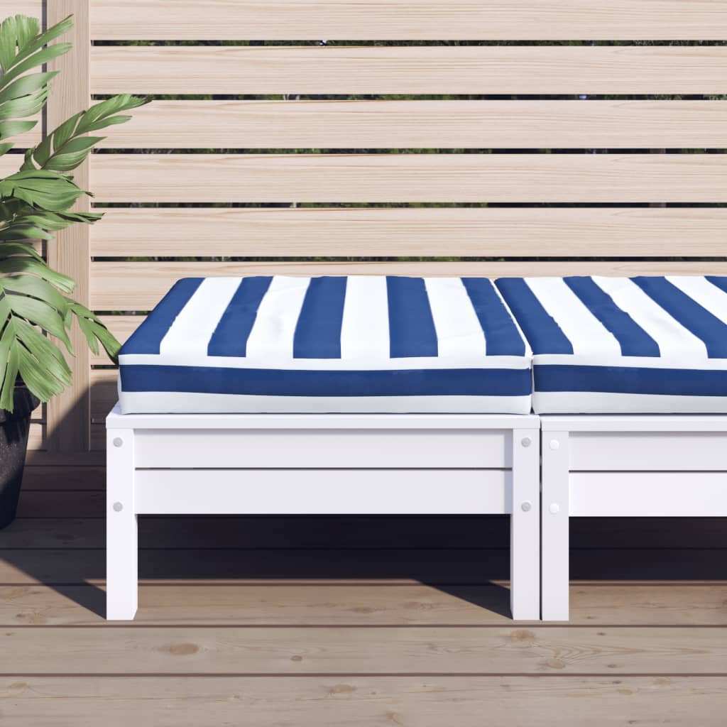 Cuscino Pallet Strisce Bianche e Blu 60x60x8 cm Tessuto Oxford | homemem39
