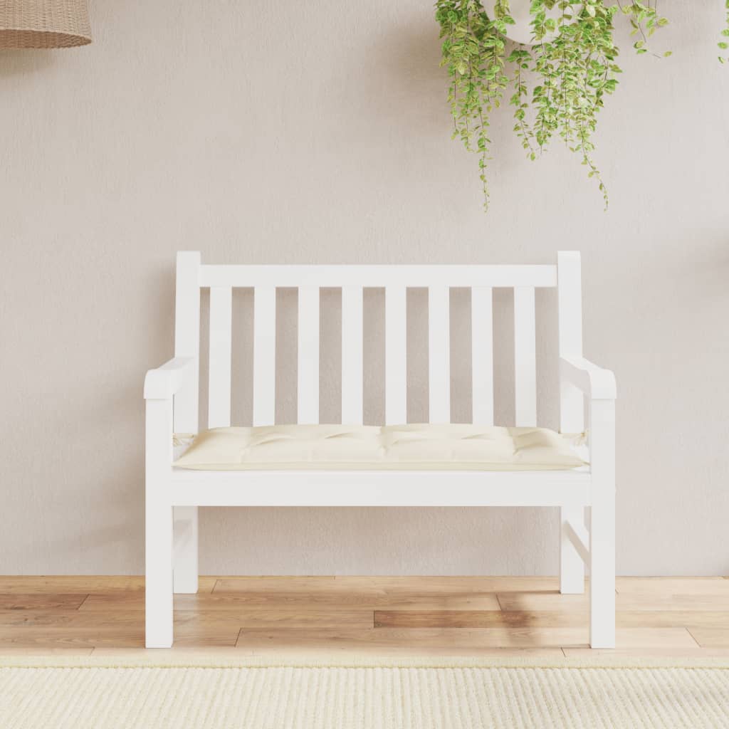 Cuscino per Panca Bianco Crema 110x50x7 cm in Tessuto Oxford | homemem39