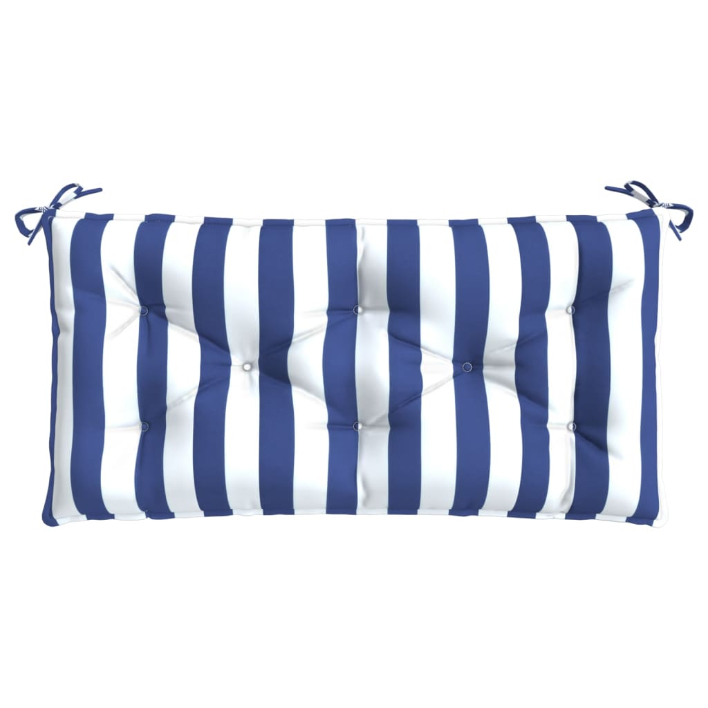 Cuscino Panca Giardino Righe Bianche e Blu 110x50x7 cm Tessuto | homemem39