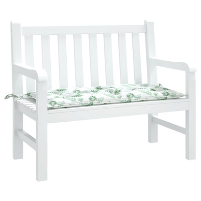 Cuscino Panca Giardino con Motivo a Foglie 110x50x7 cm Tessuto | homemem39