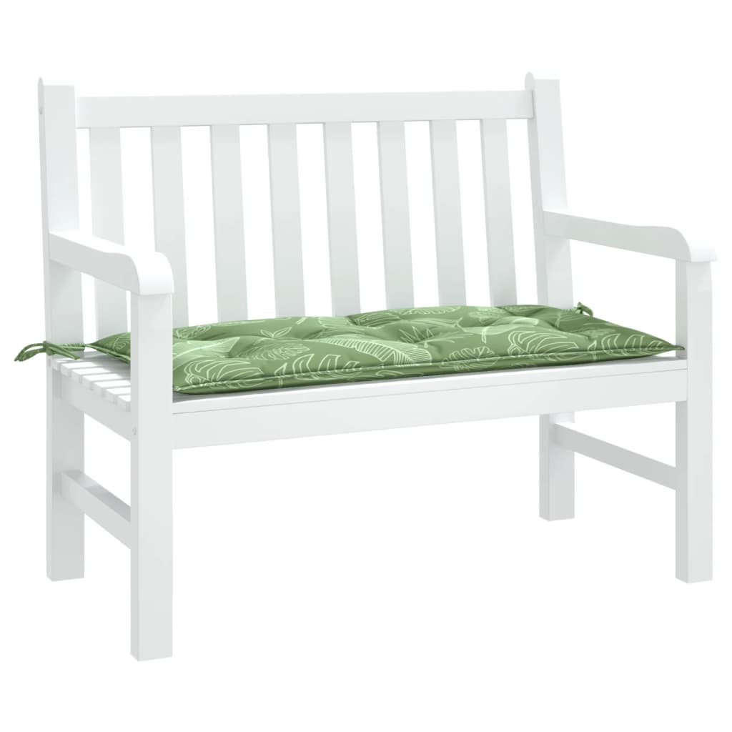Cuscino Panca Giardino con Motivo a Foglie 110x50x7 cm Tessuto | homemem39