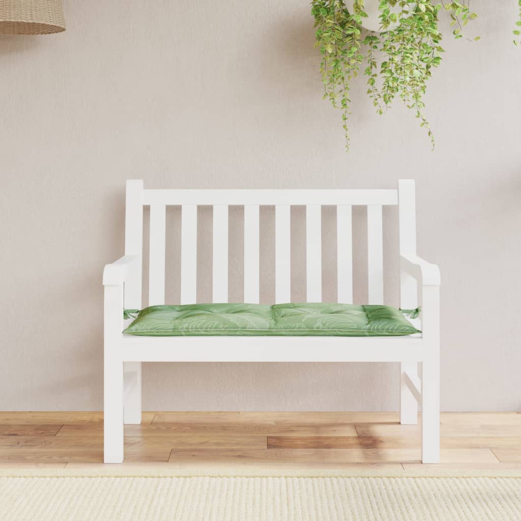 Cuscino Panca Giardino con Motivo a Foglie 110x50x7 cm Tessuto | homemem39