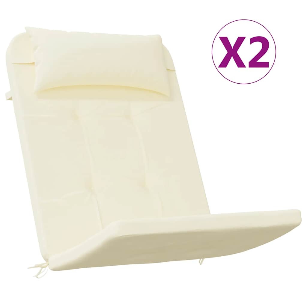 Cuscini per Sedia Adirondack 2 pz Crema in Tessuto Oxford | homemem39