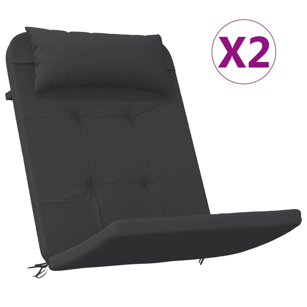 Cuscini per Sedia Adirondack 2 pz Neri in Tessuto Oxford | homemem39