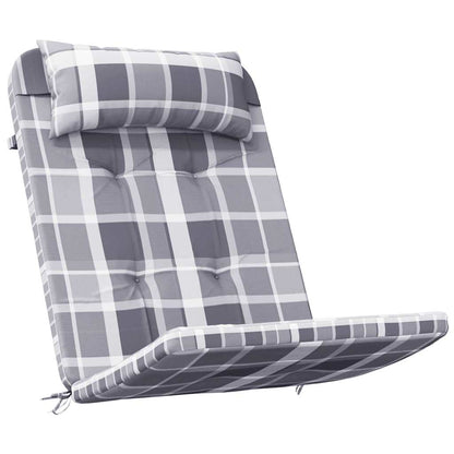 Cuscini Sedia Adirondack 2 pz a Quadri Grigio in Tessuto Oxford