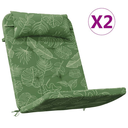 Cuscini Sedia Adirondack 2 pz Motivo a Foglie in Tessuto Oxford