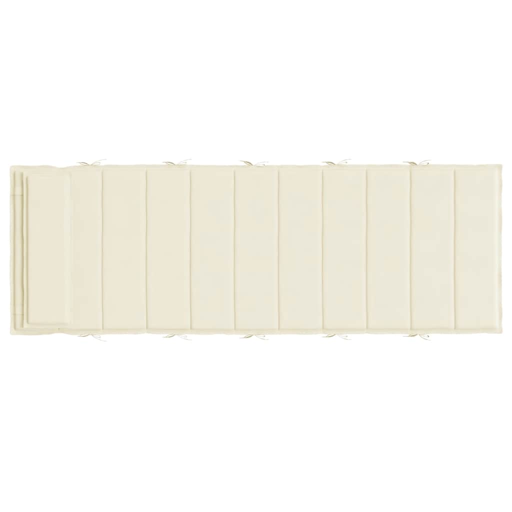 Cuscino per Lettino Crema 180x60x4 cm in Tessuto Oxford | homemem39