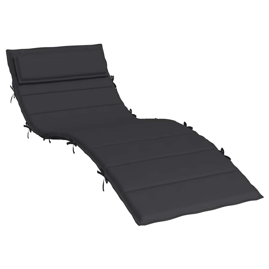 Cuscino per Lettino Nero 180x60x4 cm in Tessuto Oxford | homemem39