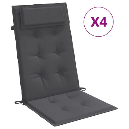Cuscini per Sedia Schienale Alto 4 pz Antracite Tessuto Oxford | homemem39