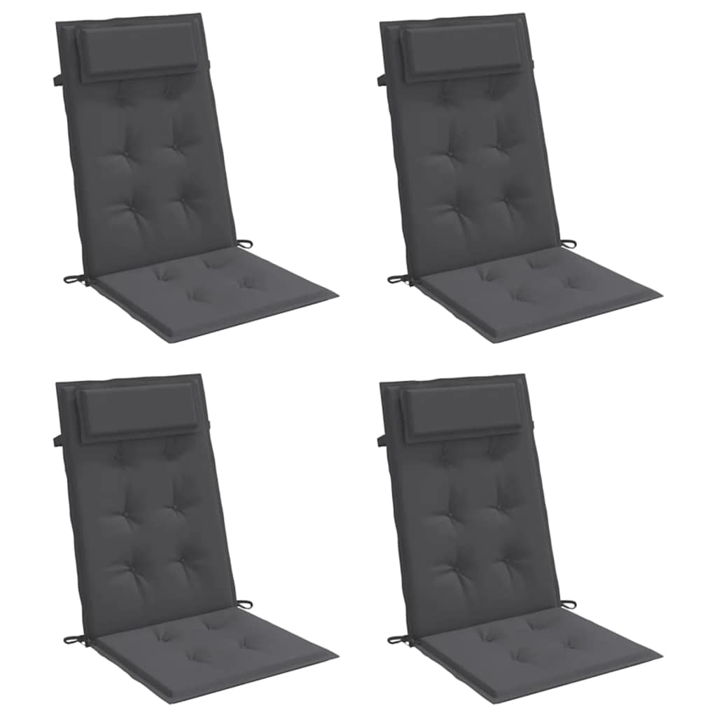 Cuscini per Sedia Schienale Alto 4 pz Antracite Tessuto Oxford | homemem39