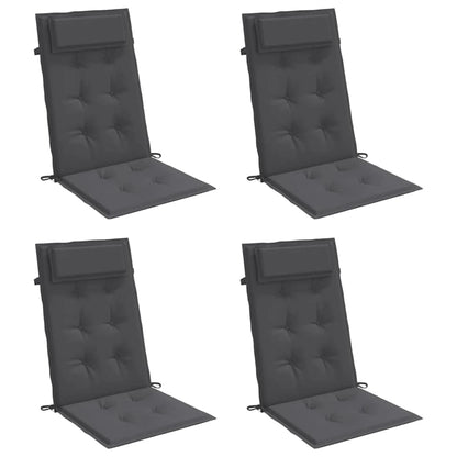 Cuscini per Sedia Schienale Alto 4 pz Antracite Tessuto Oxford | homemem39