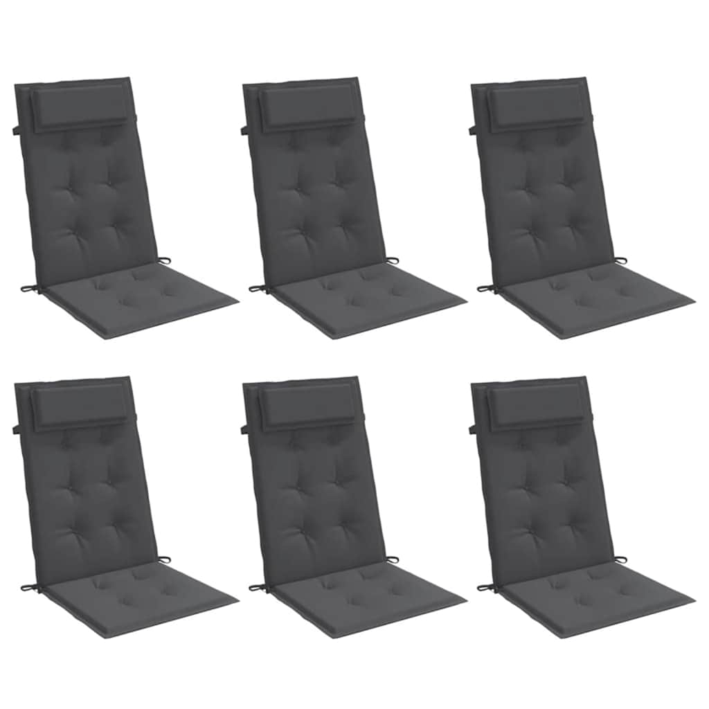 Cuscini per Sedia Schienale Alto 6 pz Antracite Tessuto Oxford | homemem39