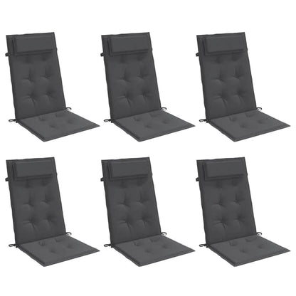 Cuscini per Sedia Schienale Alto 6 pz Antracite Tessuto Oxford | homemem39