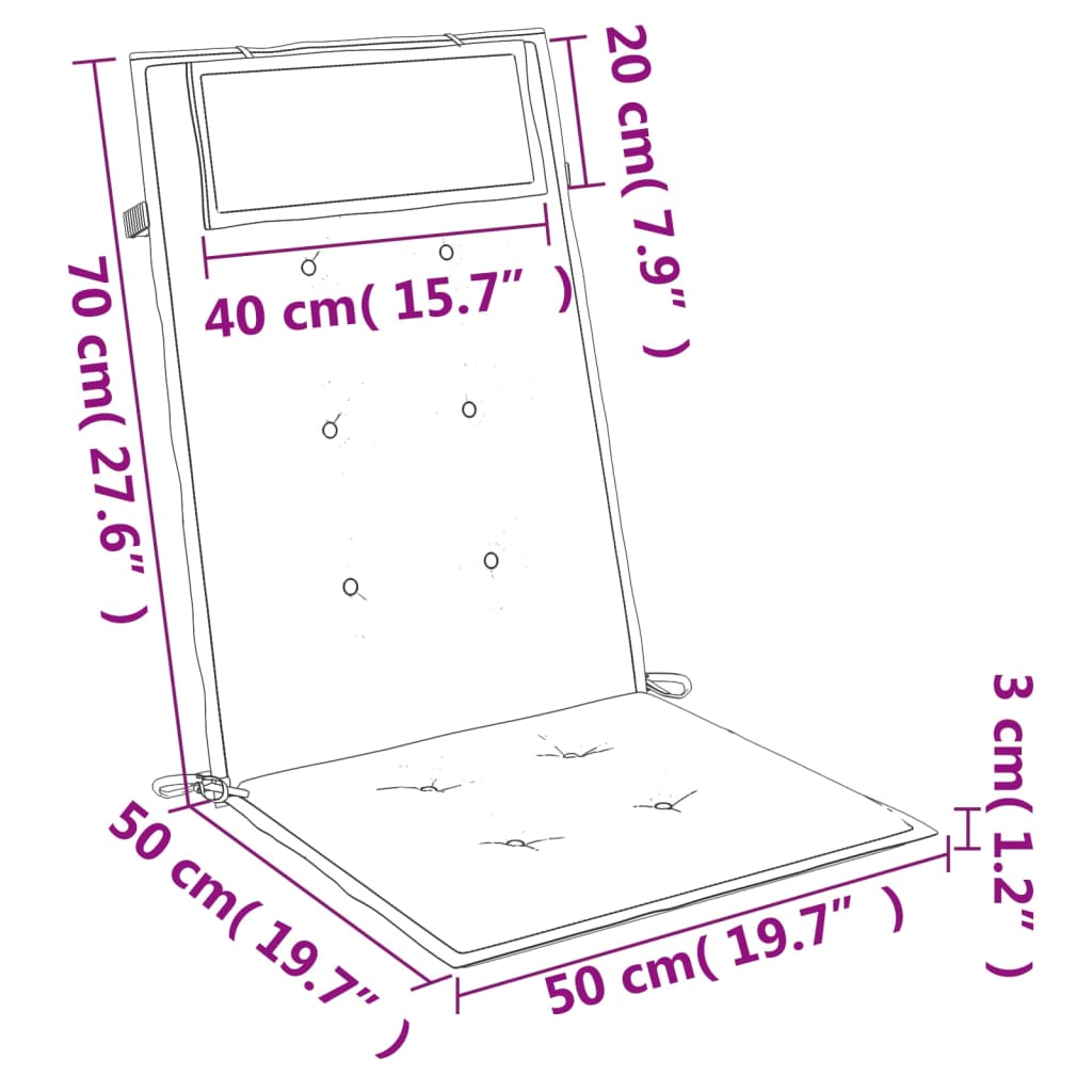 Cuscini per Sedia Schienale Alto 2 pz Grigio Tessuto Oxford - homemem39