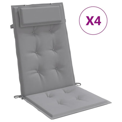 Cuscini per Sedia Schienale Alto 4 pz Grigio Tessuto Oxford - homemem39