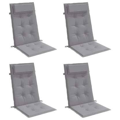 Cuscini per Sedia Schienale Alto 4 pz Grigio Tessuto Oxford - homemem39