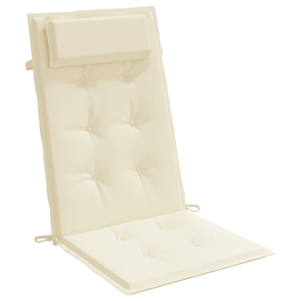 Cuscini per Sedia con Schienale Alto 2 pz Crema Tessuto Oxford | homemem39