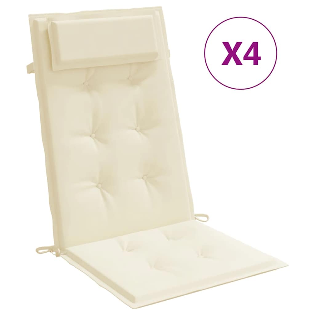 Cuscini per Sedia con Schienale Alto 4 pz Tessuto Oxford