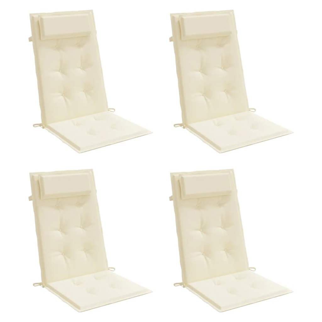 Cuscini per Sedia con Schienale Alto 4 pz Tessuto Oxford