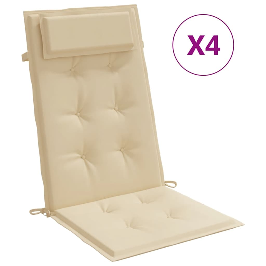 Cuscini per Sedia con Schienale Alto 4 pz Tessuto Oxford