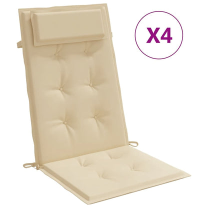 Cuscini per Sedia con Schienale Alto 4 pz Tessuto Oxford