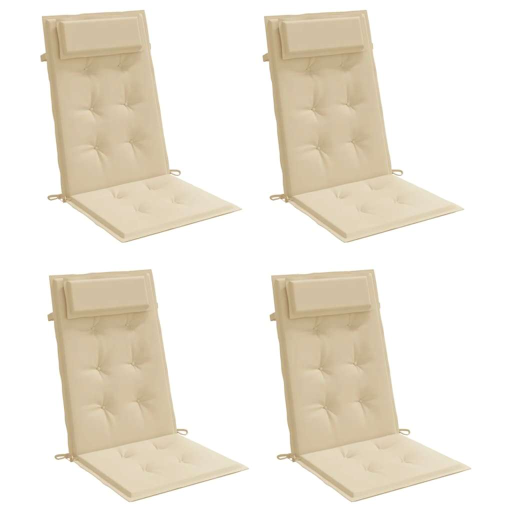 Cuscini per Sedia con Schienale Alto 4 pz Tessuto Oxford