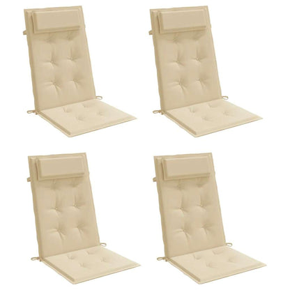 Cuscini per Sedia con Schienale Alto 4 pz Tessuto Oxford