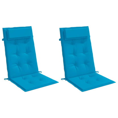 Cuscini Sedia con Schienale Alto 2 pz Blu Chiaro Tessuto Oxford | homemem39
