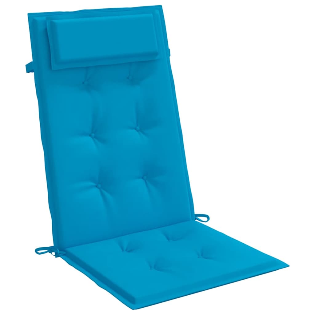 Cuscini Sedia con Schienale Alto 2 pz Blu Chiaro Tessuto Oxford | homemem39