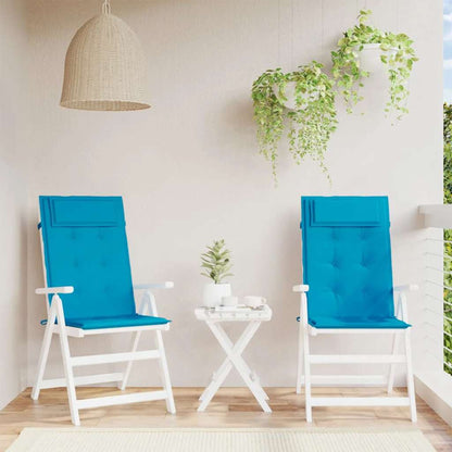 Cuscini Sedia con Schienale Alto 2 pz Blu Chiaro Tessuto Oxford | homemem39