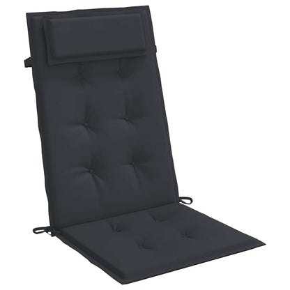 Cuscini per Sedia con Schienale Alto 2pz Nero in Tessuto Oxford | homemem39