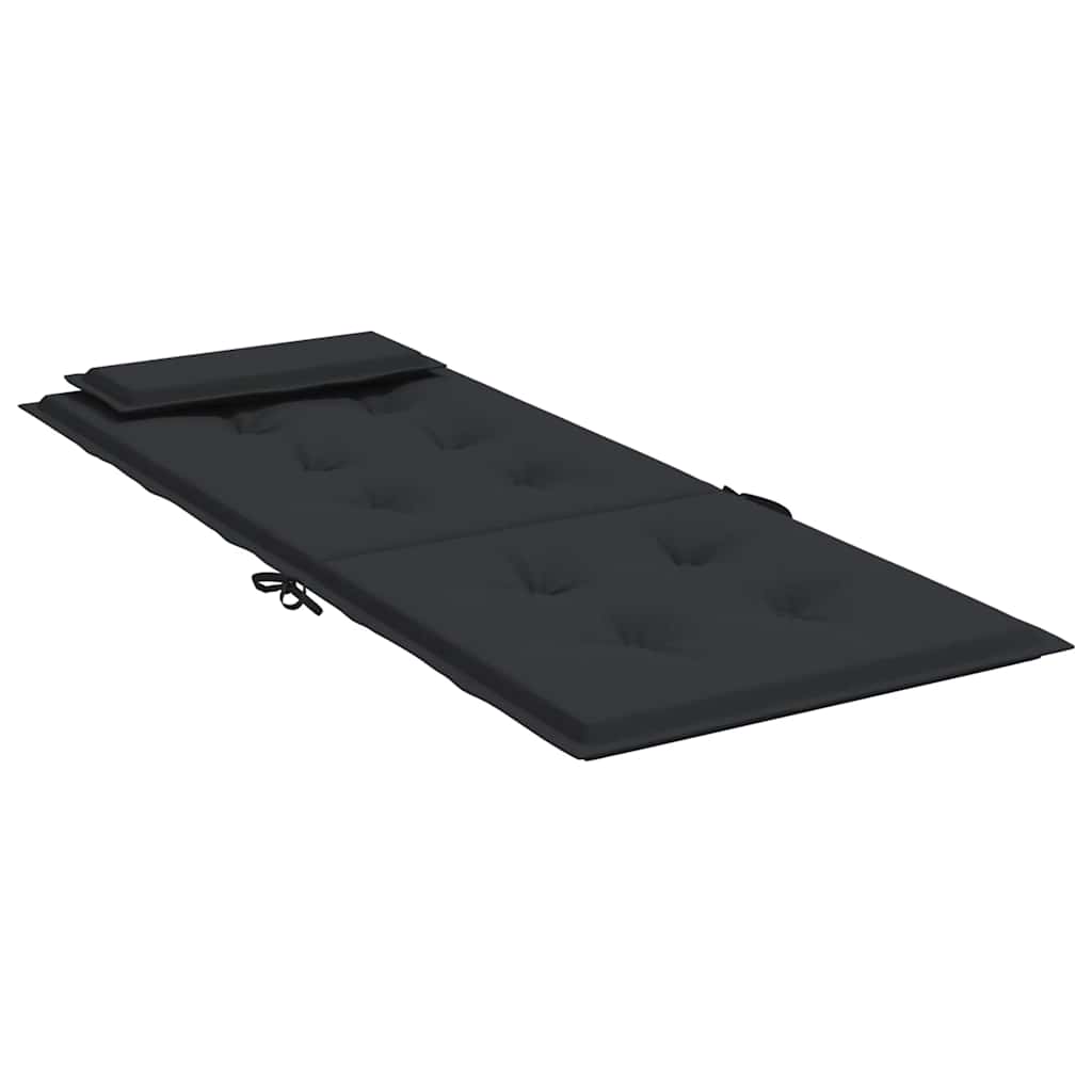Cuscini per Sedia con Schienale Alto 2pz Nero in Tessuto Oxford | homemem39