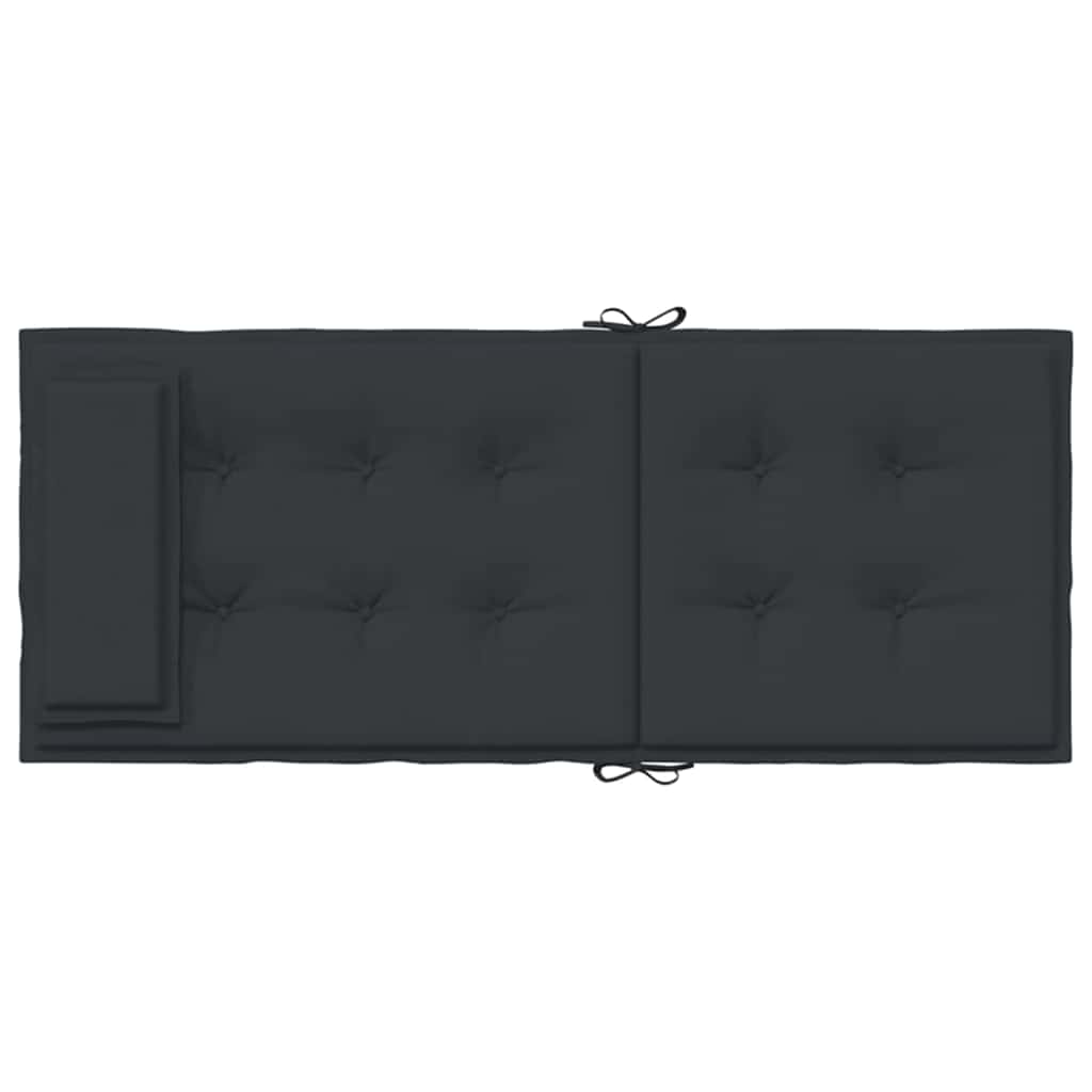 Cuscini per Sedia con Schienale Alto 2pz Nero in Tessuto Oxford | homemem39