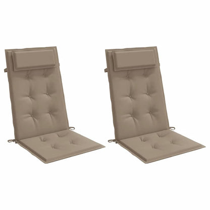 Cuscini per Sedia con Schienale Alto 2pz Tortora Tessuto Oxford | homemem39