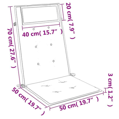 Cuscini per Sedia con Schienale Alto 2pz Tortora Tessuto Oxford | homemem39