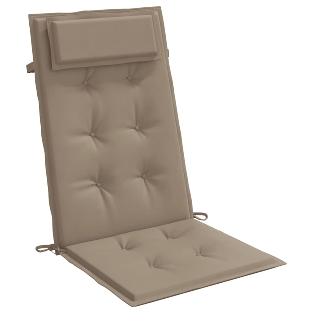 Cuscini per Sedia con Schienale Alto 4pz Tortora Tessuto Oxford | homemem39