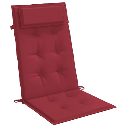 Cuscini Sedia con Schienale Alto 2 pz Rosso Vino Tessuto Oxford | homemem39
