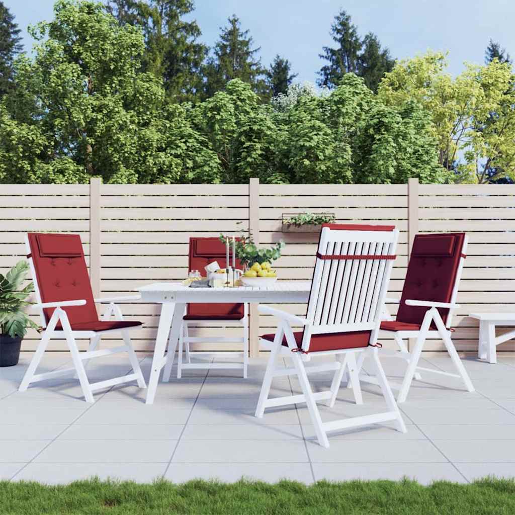 Cuscini Sedia con Schienale Alto 4 pz Rosso Vino Tessuto Oxford | homemem39