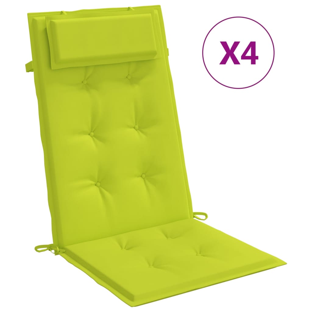 Cuscini Sedia Schienale Alto 4 pz Verde Chiaro Tessuto Oxford - homemem39