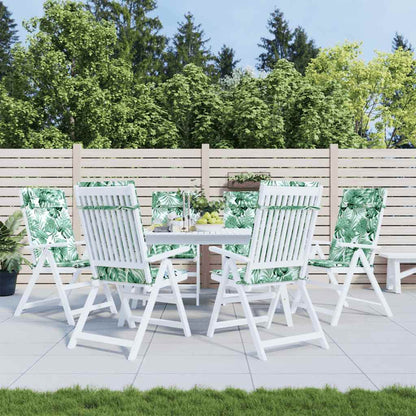 Cuscini Sedia Schienale Alto 6 pz Motivo Foglie Tessuto Oxford - homemem39