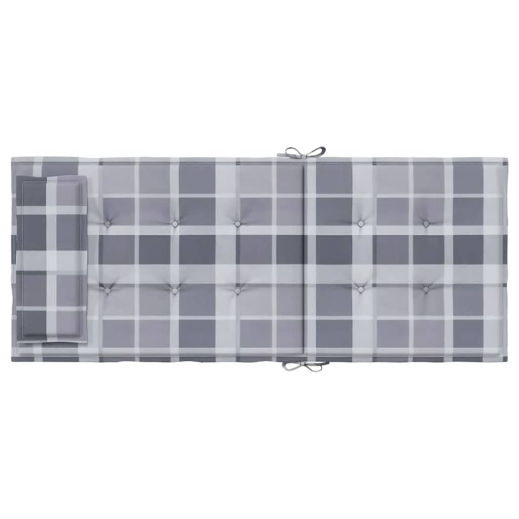 Cuscini Sedia Schienale Alto 2pz a Quadri Grigio Tessuto Oxford | homemem39