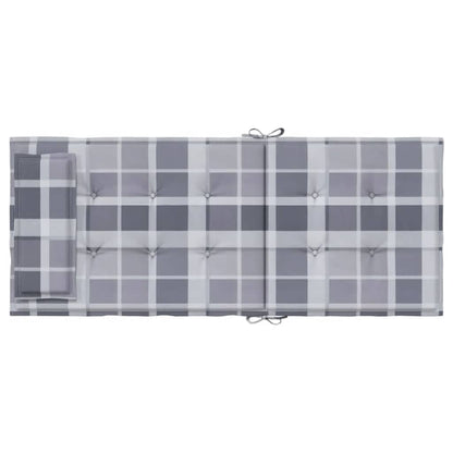 Cuscini Sedia Schienale Alto 2pz a Quadri Grigio Tessuto Oxford | homemem39
